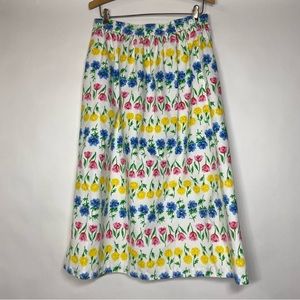 Vintage Appleseed’s Size 10P 10 Petite Floral Print Spring Boho Midi Skirt